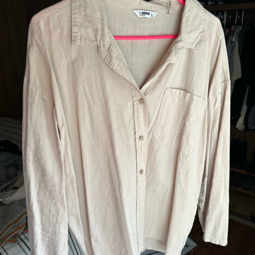 Cream Button-Up Shirt